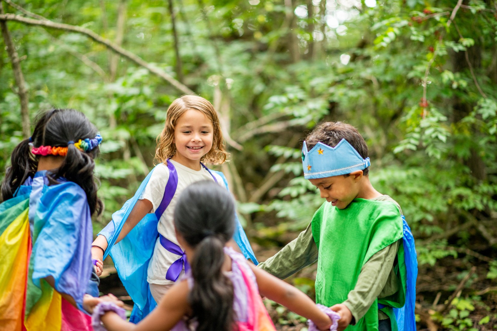 Group of children in forest